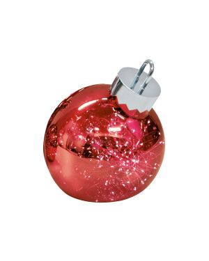 ORNAMENT - XXL Christmas bauble with LED, red - D: 25 cm