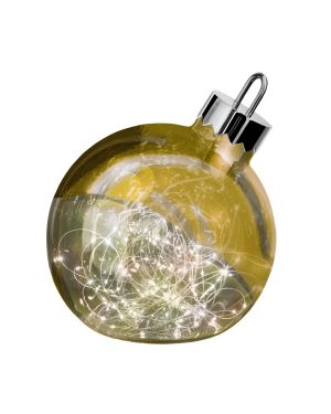 ORNAMENT - XXL Christmas bauble with LED, gold - D: 30 cm