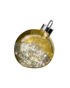ORNAMENT - XXL Christmas bauble with LED, gold - D: 25 cm